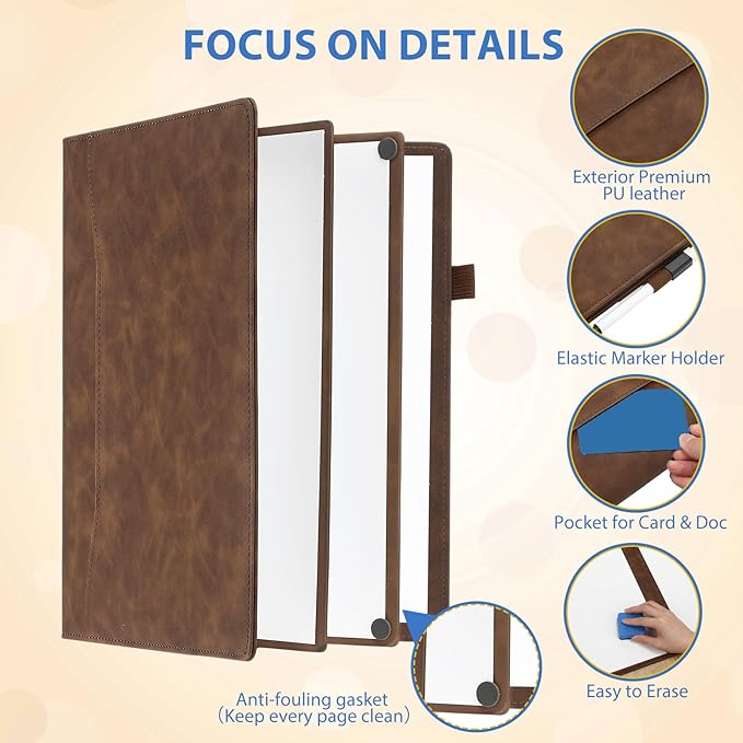 6 Sides Whiteboard Notebook Portable Whiteboard Dry Erase Notebook Portable Dry - Image 3