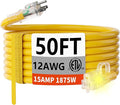 HUANCHAIN 50 FT 12/3 Gauge Heavy Duty Outdoor Extension Cord Waterproof by huanchain