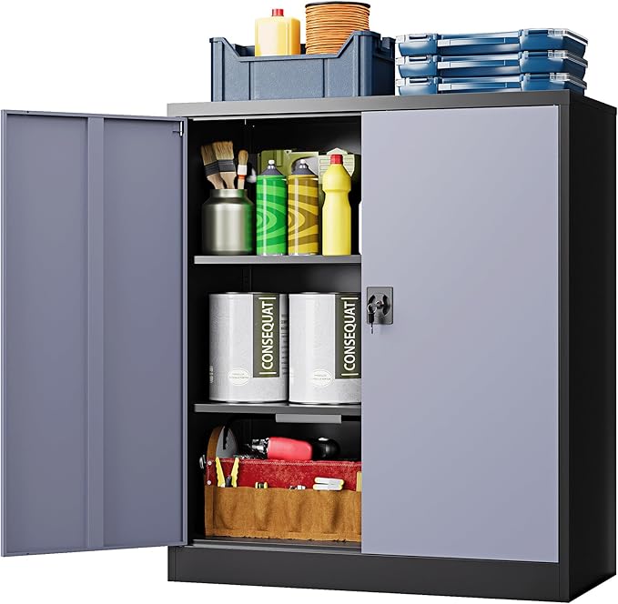 Metal Storage Cabinet, Locking File Cabinet by LISSIMO