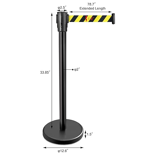 New Star Foodservice 1028911 Stanchions, 36-Inch Height, 6.5-Foot Retractable - Image 2
