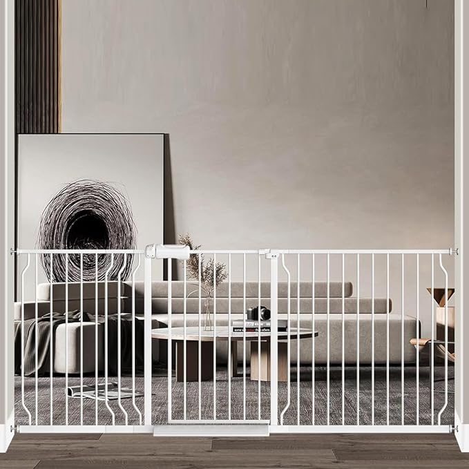 Baby Gate for Doorways Stairs Hallway 76.3-81.1 Inch Wide, Walk Through Child by FairyBaby