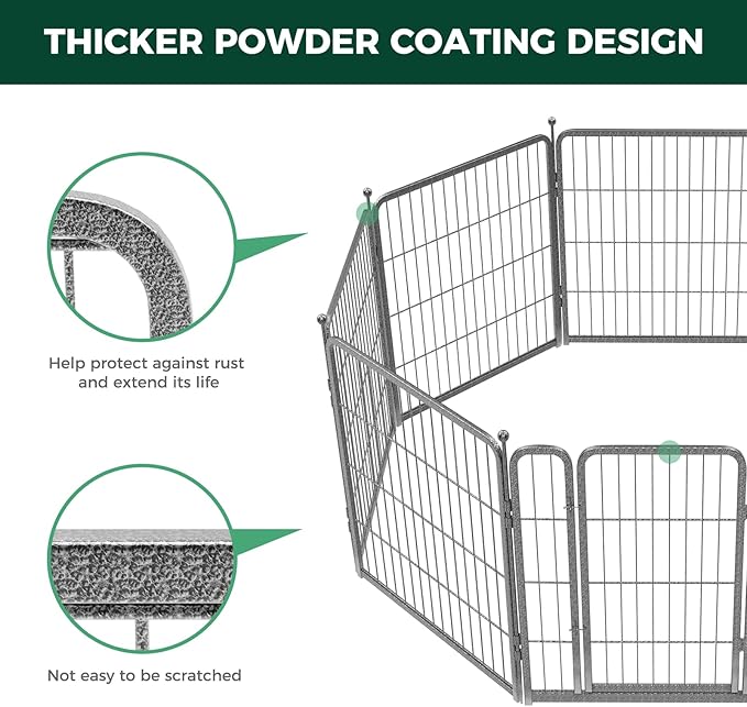 FXW Garden Fence Outdoor for The Yard – 32in x 36.4ft Heavy Duty Metal Animal - Image 5