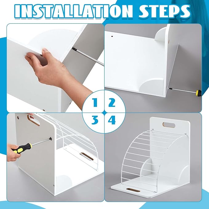 Sintuff 2 Pcs Clipboard Holder Wood Metal Clipboard Organizer White Clipboard - Image 5