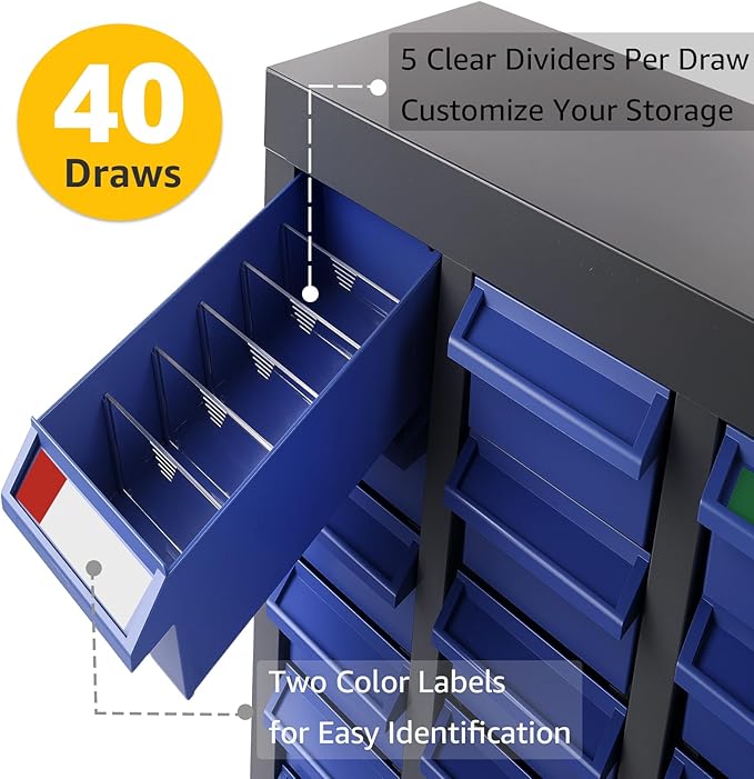 40 Drawer Parts Cabinet Organizer - Image 3