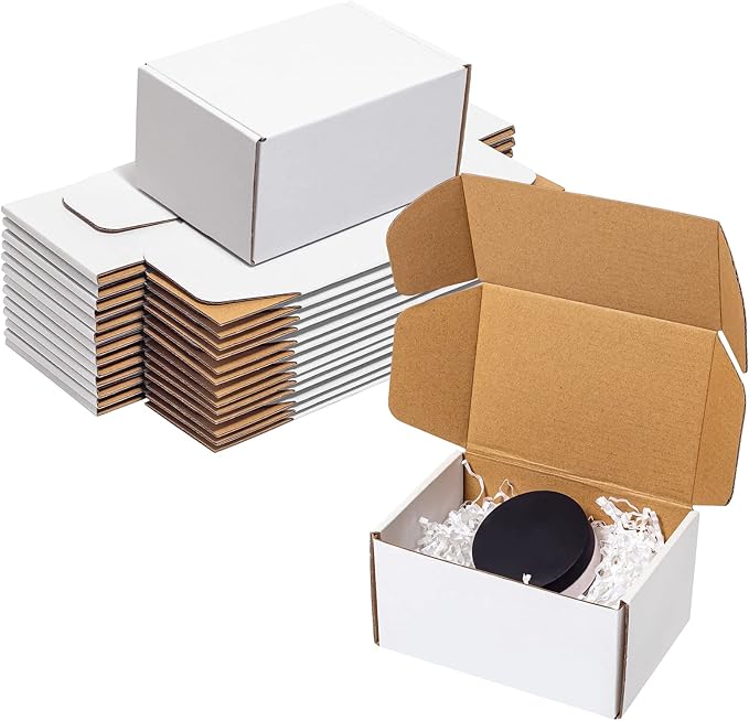 White Shipping Boxes 6x4x3" 25 Pack by Wowxyz