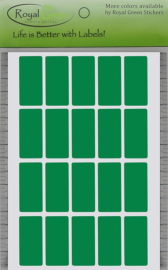 Royal Green 1.57 inch x 0.75 inch Stickers Rectangular Labels in Green - Image 7