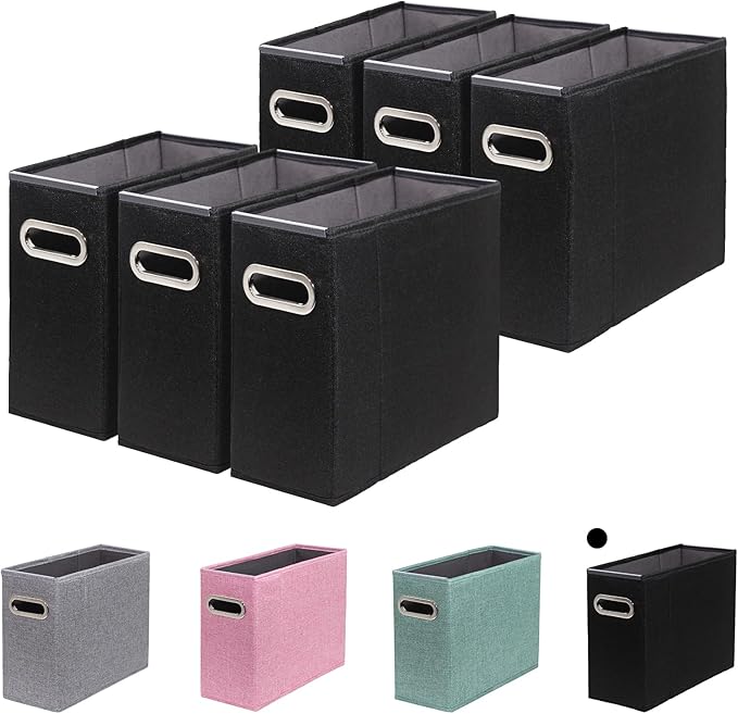 6 Packs Letter Size File Organizer, File Folders Organizer, Fabric Storage Box by ComfortKeeper