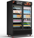 Tylza Commercial Refrigerator, Double Glass Door Display Beverage Fridge by TYLZA