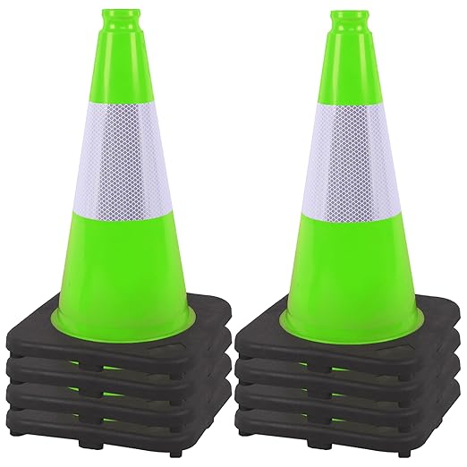 OrangeStar 18" Heavy Duty Traffic Cones 8-Pack Green Safety Cones by OrangeStar