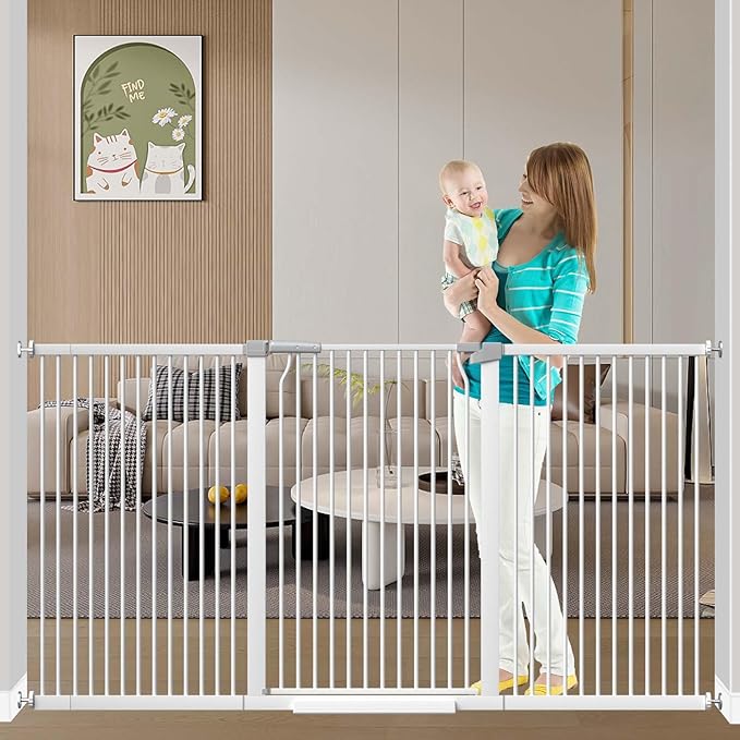 Fairy Baby 40.5" Extra Tall Baby Gate, 72.3"-76.7" Extra Wide Long Pet Gate by FairyBaby