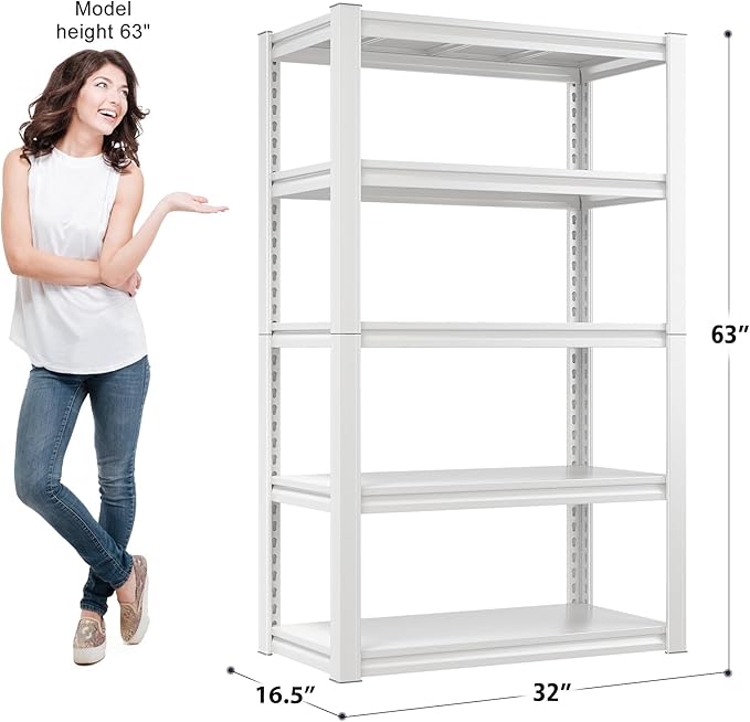 Raybee Garage Shelving, 2000LBS Storage Shelves, 5 Tier Adjustable Heavy Duty - Image 2