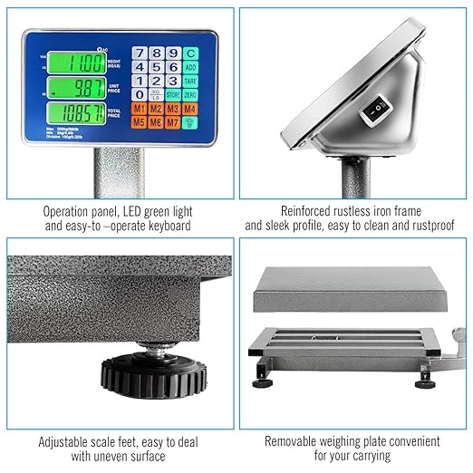 Giantex 660lbs Weight Computing Digital Scale Floor Platform Scale - Image 7