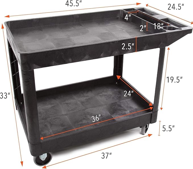 Tubstr Extra Large Two-Shelf Utility Cart - Image 6