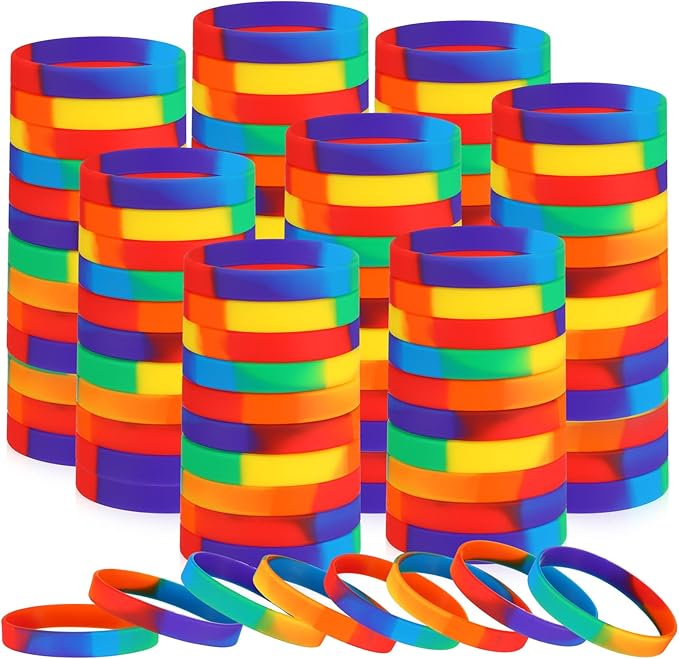 Liliful 100 Pcs Silicone Rubber Wristbands Rubber Wristband Bracelet Bands by Liliful