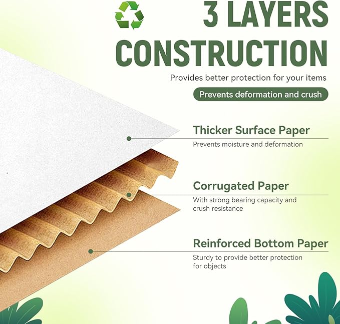 25 Pack 9"x6"x4" inch Small Shipping Boxes White Corrugated Cardboard Box - Image 3