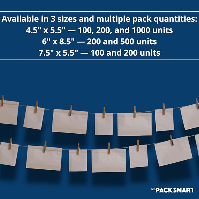 200 Units, 7.5"x5.5" Clear Packing List Shipping Label Envelopes - Image 3