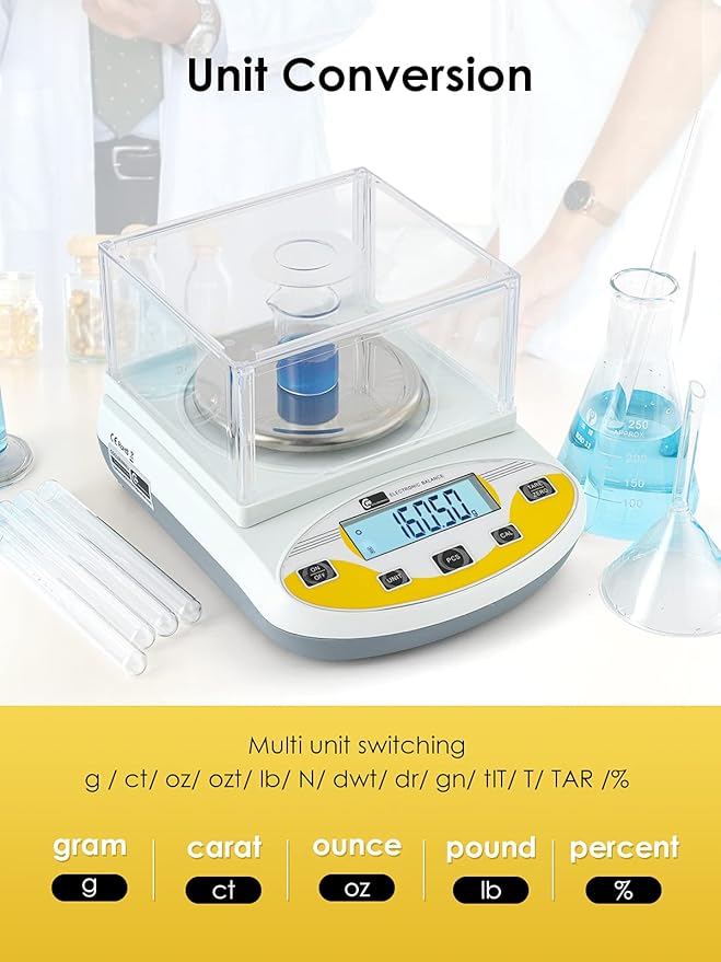 CGOLDENWALL Precision Lab Scale 1000gX0.01g Analytical Electronic Balance - Image 3