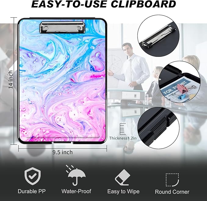 Side Opening Clipboard With 2 Storage & Pen Holder - Image 2