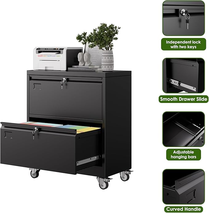 Aobabo 2 Drawer Lateral File Cabinet - Image 5