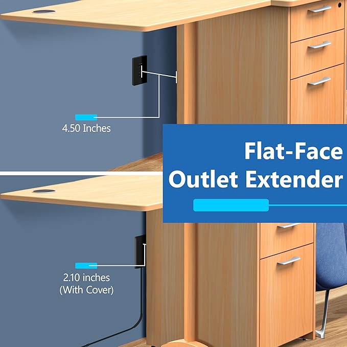 LIDER Outlet Extender with 3 Receptacles, 21W USB Type-A, and 2 USB Type-C - Image 4