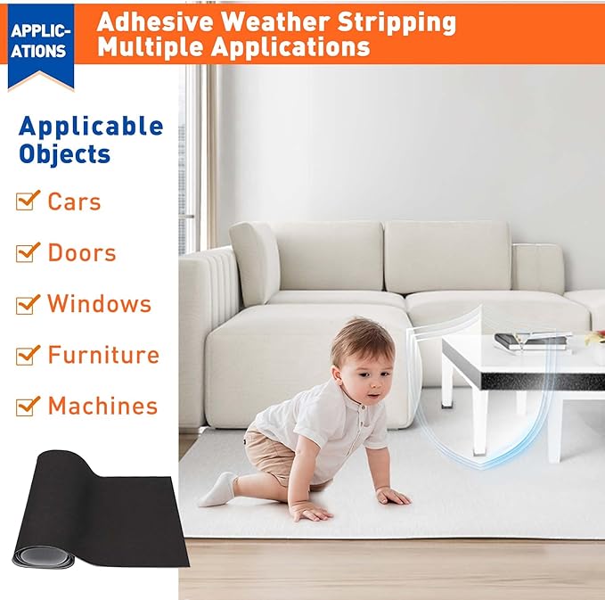 MAGZO Backed Adhesive Foam Padding 1/16" Thick x 12" W x 59" L, Closed Cell - Image 7