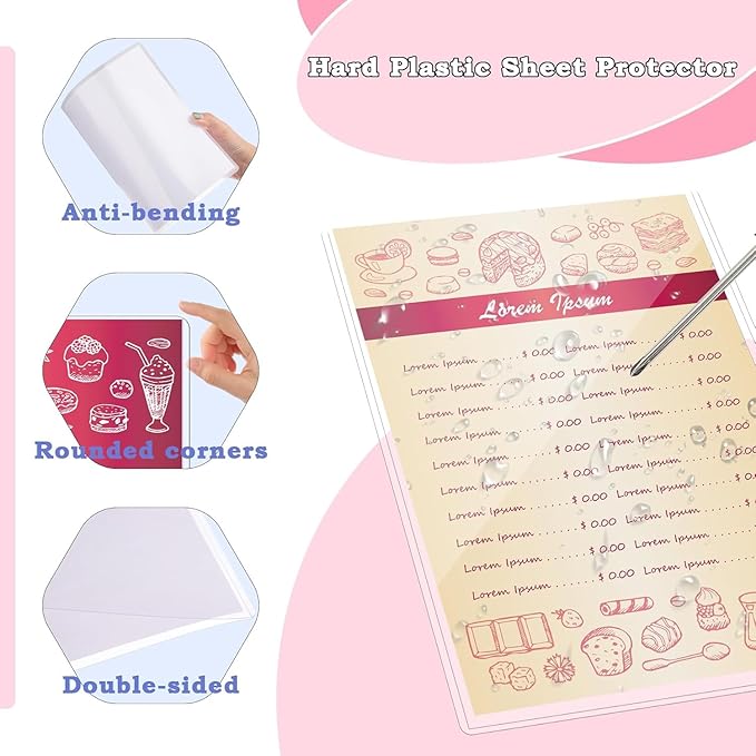 AKONEGE 12PCS 8.5" x 11" Rigid Print Protectors, Hard Plastic Sleeves - Image 4