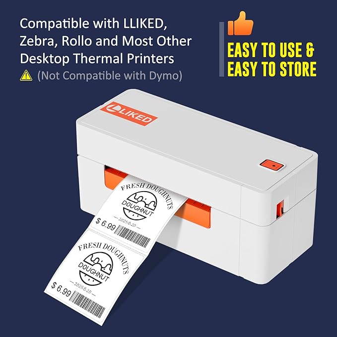 L LIKED 2" x 2" Direct Square Thermal Labels, Perforated QR Code and Barcode - Image 7