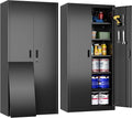 Metal Storage Cabinet with 5 Adjustable Shelves and Pegboard, Lockable File by JAORD