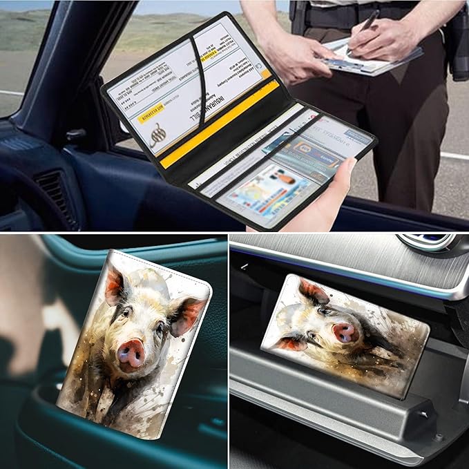Car Registration and Insurance Holder, Leather Car Glove Box Organizer - Image 7