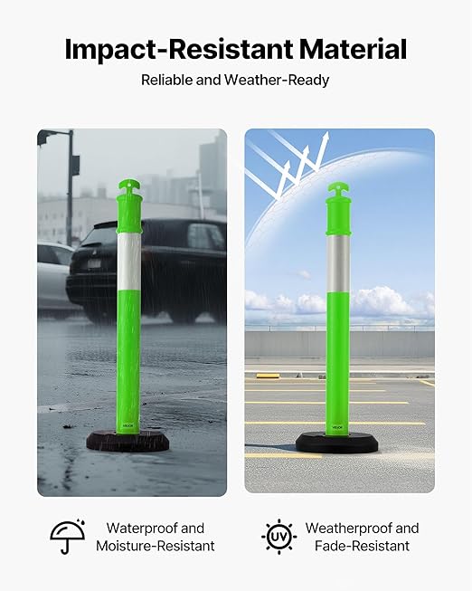 VEVOR 3 Pack Traffic Delineator Posts, 48 inches Traffic Safety Cones - Image 5