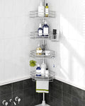 SEIRIONE Corner Shower Caddy Tension Pole, Quick Setup, Rust-Free Bathroom by SEIRIONE