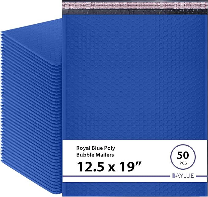 Royal Blue 12.5x19.5 Inch Large Poly Bubble Mailers #6 | Padded Envelopes by BAYLUE