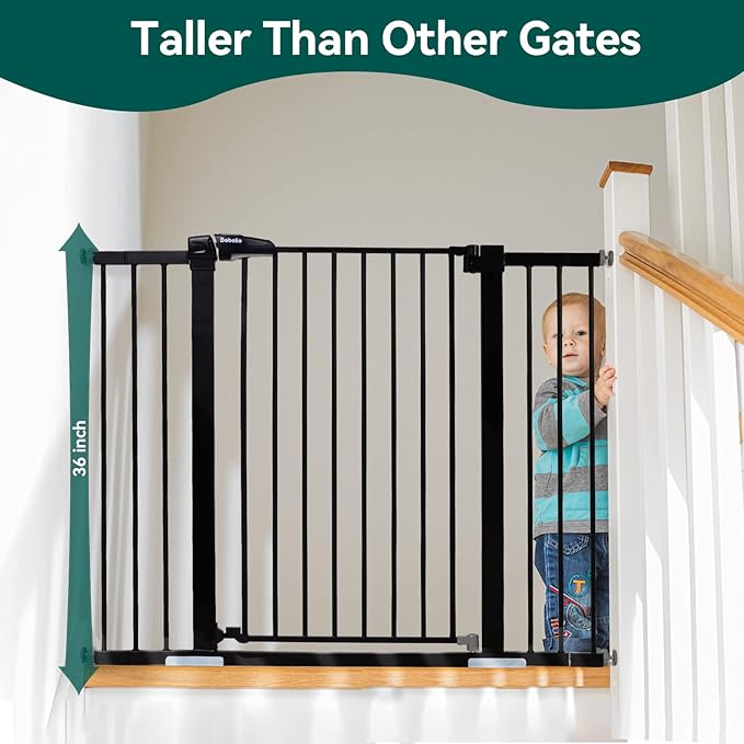 BABELIO 36" Tall Baby Gate PressGuard P7, 29-48" Auto-Close & Pressure Mounted - Image 2