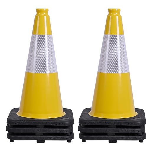 OrangeStar 6-Pack 18" Traffic Cones, Weighted Base by OrangeStar