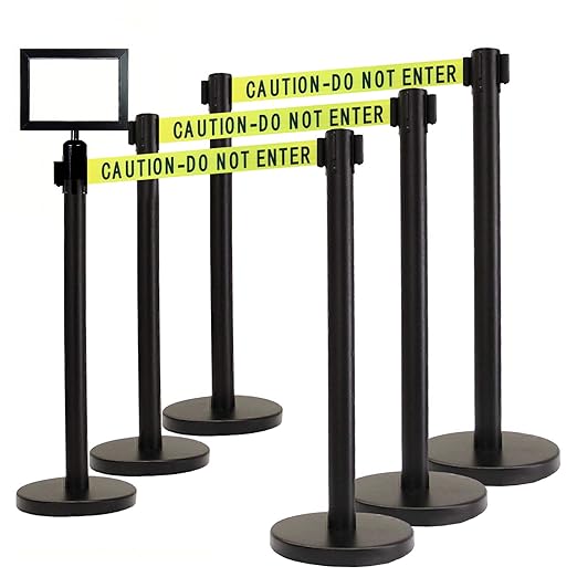 VIP Crowd Control Retractable Belt Queue Safety Stanchion Barrier Set by CrowdControlCenter