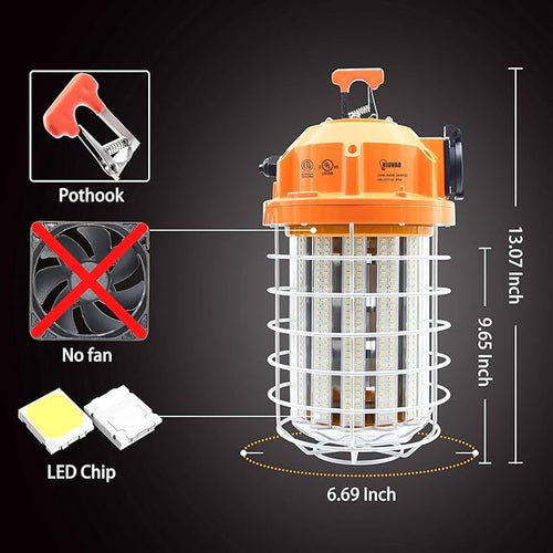 100W LED Temporary Work Light Fixture 16000 Lumen Daylight White 5000K - Image 2