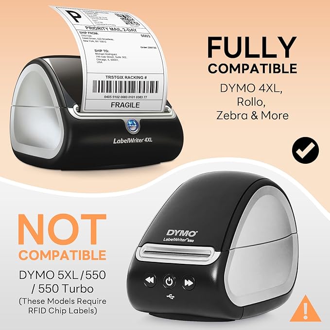 Compatible DYMO 1744907 4" x 6" Direct Thermal Shipping Labels, Strong Adhesive - Image 3