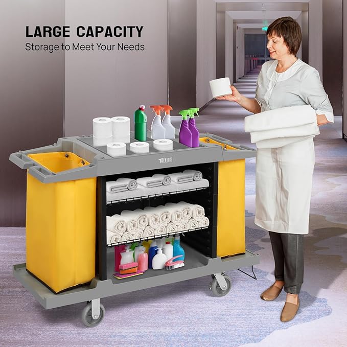 TUFFIOM Industrial Multifunctional Hotel Cart, Commercial Traditional Cleaning - Image 5