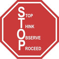 "Stop, Proceed" Stop Sign- Durable Laminated Vinyl Floor Sign- Sign by by GraphicalWarehouse