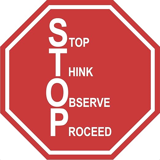 "Stop, Proceed" Stop Sign- Durable Laminated Vinyl Floor Sign- Sign by by GraphicalWarehouse