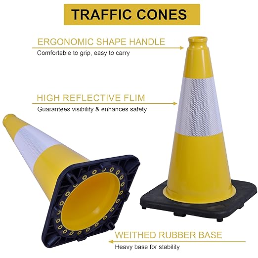 OrangeStar 4-Pack 18" Traffic Cones - Image 2