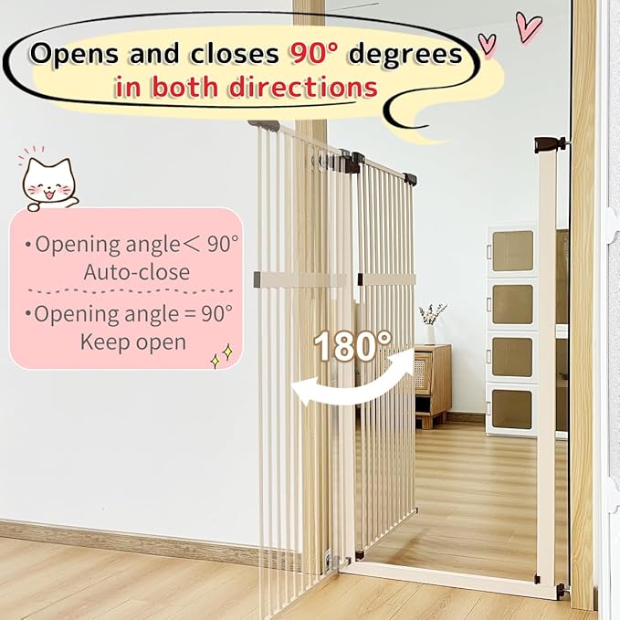 Lumizone Extra Tall Pet Gate 55.12" High Pressure Mounted 59.25"-63.38" Extra - Image 7