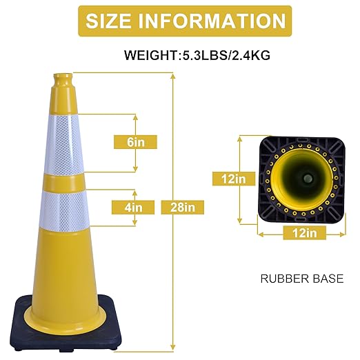OrangeStar 6-Pack 28" Traffic Cones, Heavy Duty Base - Image 7