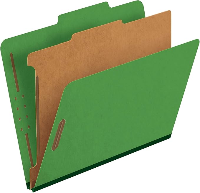 Pendaflex® Classification Folders, 1 Divider, Dark Green - Image 2
