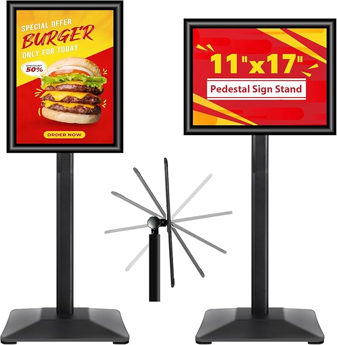 Pedestal Sign holder Stand 11x17inch Adjustable Standing Floor Sign Stand by VAIIGO