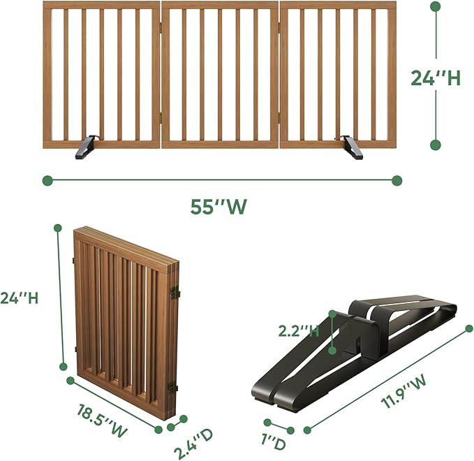 Freestanding Dog Gates for Doorways, Foldable Dog Gate Indoor, Pet Gates for - Image 2