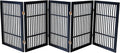 Pet Dog Gate Strong and Durable Freestanding Folding Acacia Hardwood Portable by Urnporium