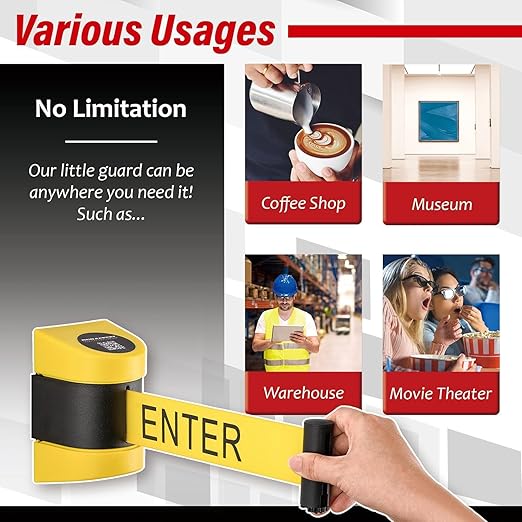 DuraSteel Wall Mount Crowd Control Retractable Belt Barrier - Image 4
