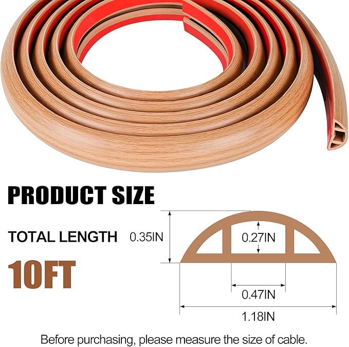 MYFAMIREA 10FT Floor Cord Cover - Image 2