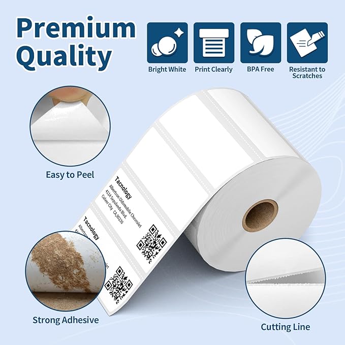 12 Rolls 3" x 1" Direct Thermal Labels - Image 3